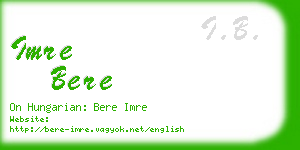 imre bere business card